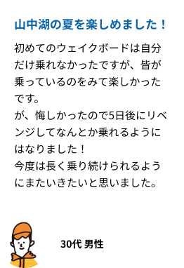 山中湖の夏を楽しめました！