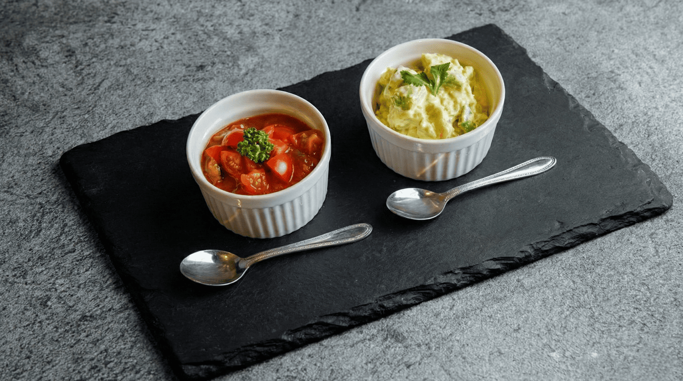 2種のブルスケッタソース　【トマト ＆ エビ・アボカド】